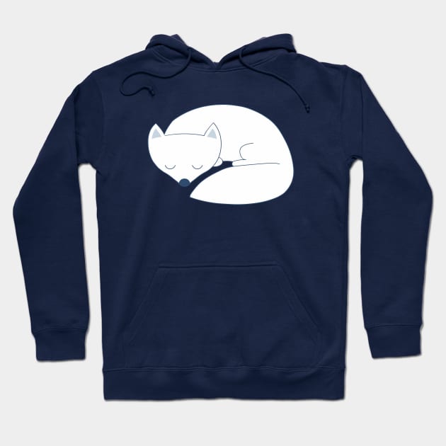 Sleeping arctic fox white Hoodie by Hayh0